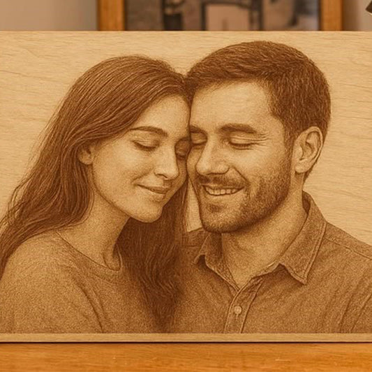 Custom Laser Engraved Photo Portrait | Premium 6mm Wood Art | Sirha Decor